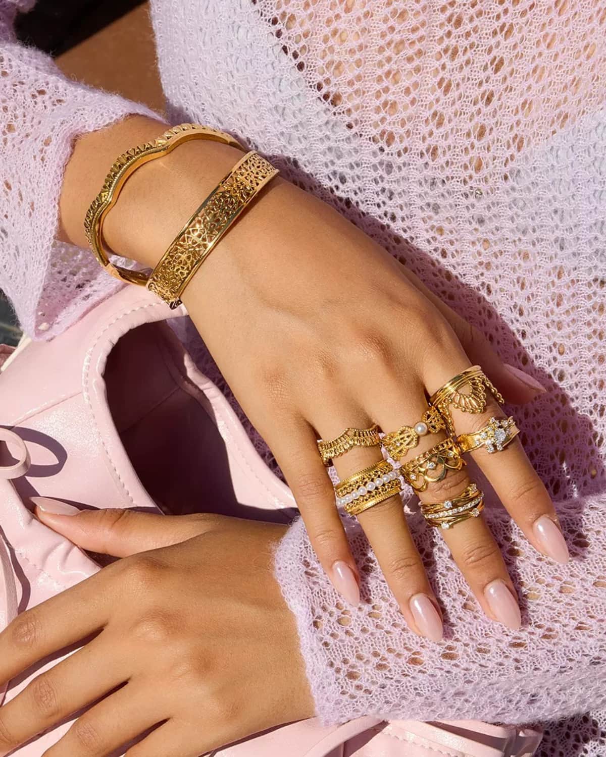 Gold Crystal Crown Ring