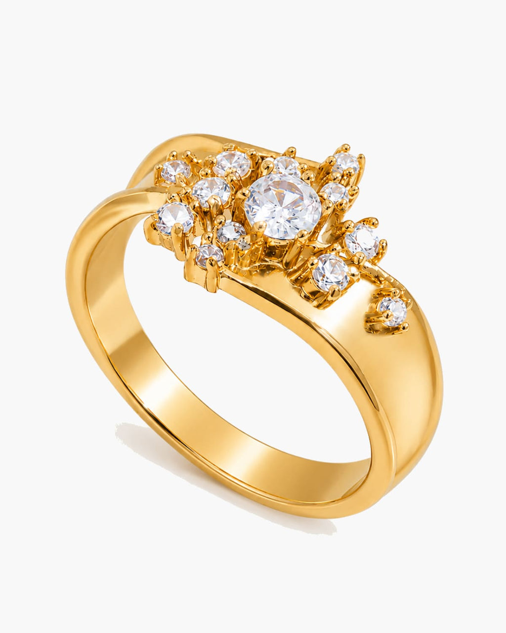 Gold Crystal Crown Ring