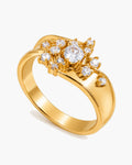 Gold Crystal Crown Ring