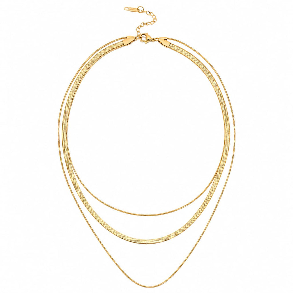 Golden Cascade Layered Necklace