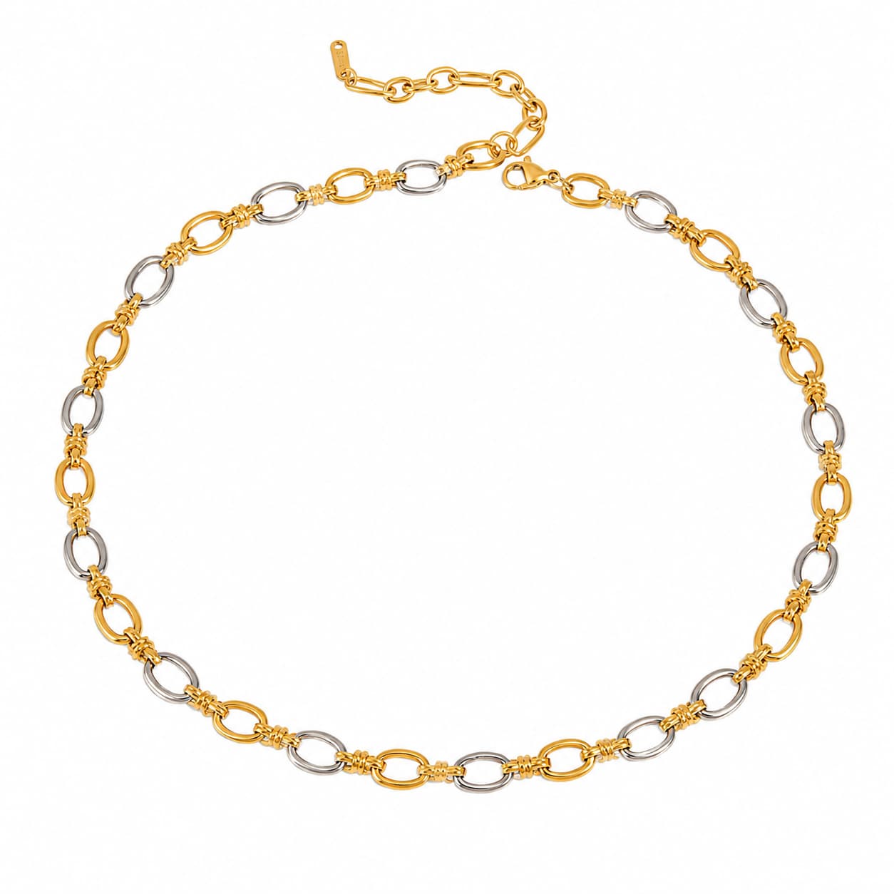 Dual Tone Link Necklace