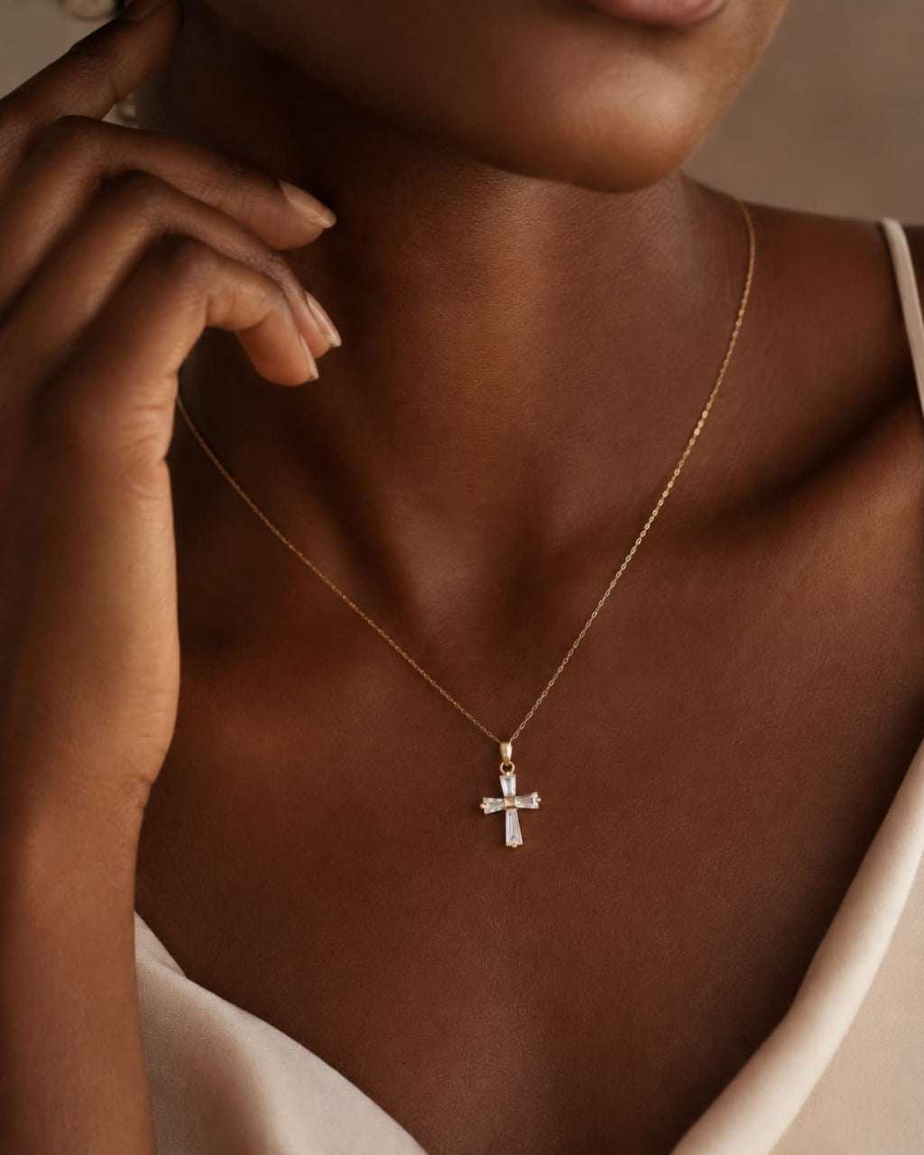 Veloria Radiant Cross Necklace