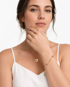 Goldene Blüten Kristallarmband