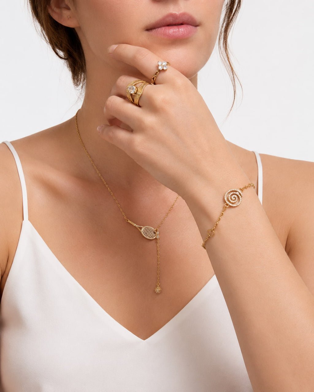 Golden Spiral Crystal Bracelet