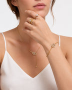 Goldene Spiralen-Kristallarmband