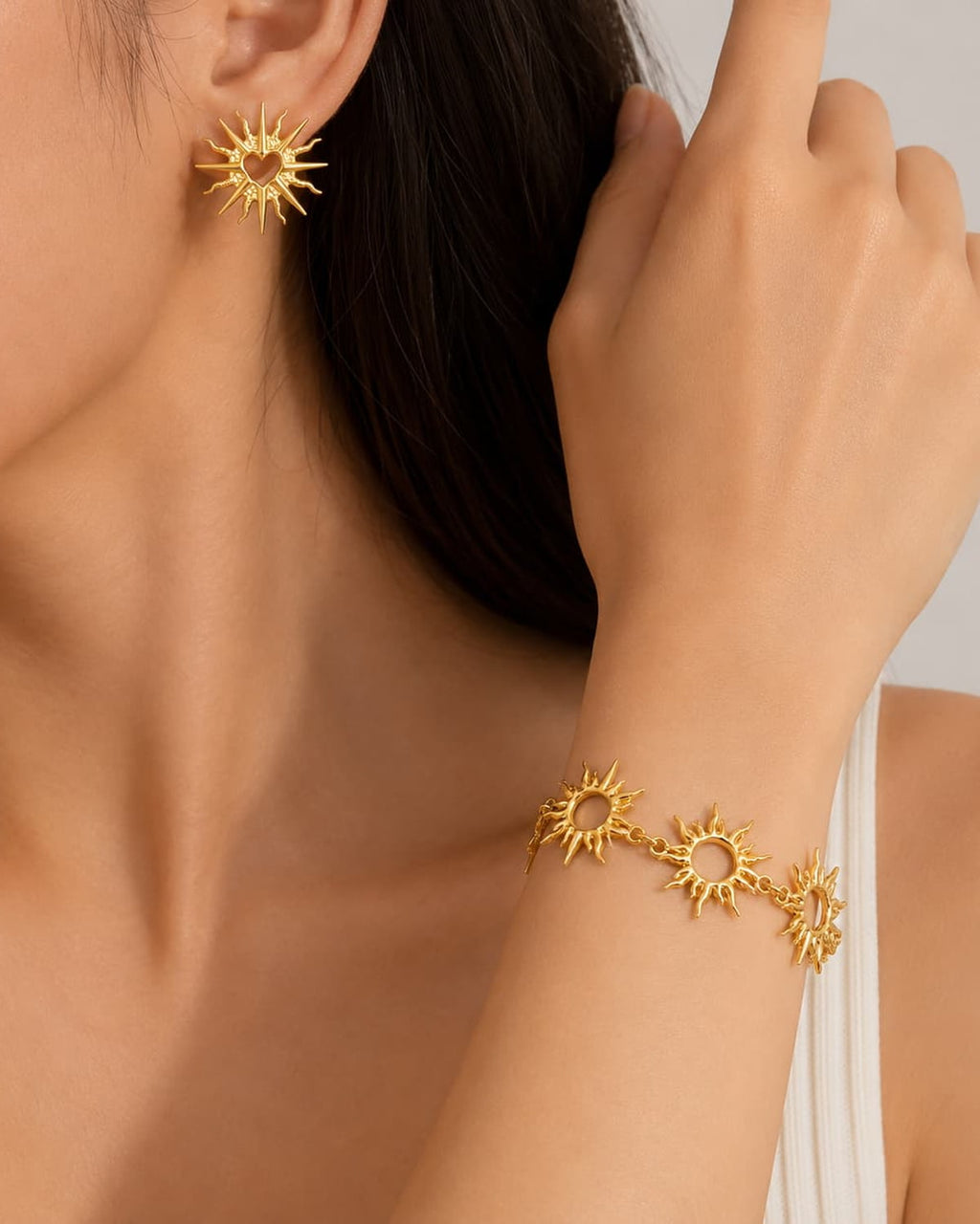 Helios Heart Sunburst Earrings