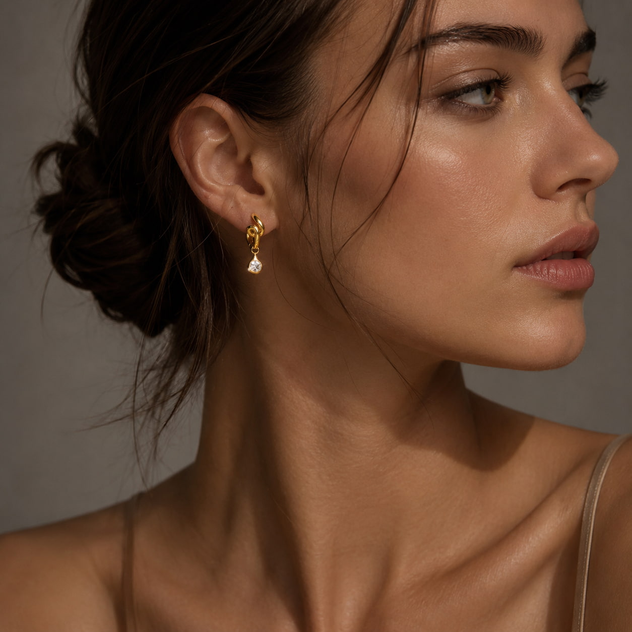 Aurelia Knot Drop Huggie Earrings