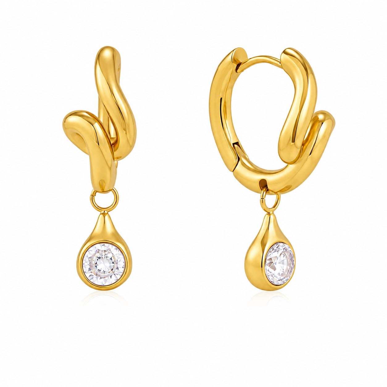 Aurelia Knot Drop Huggie Earrings