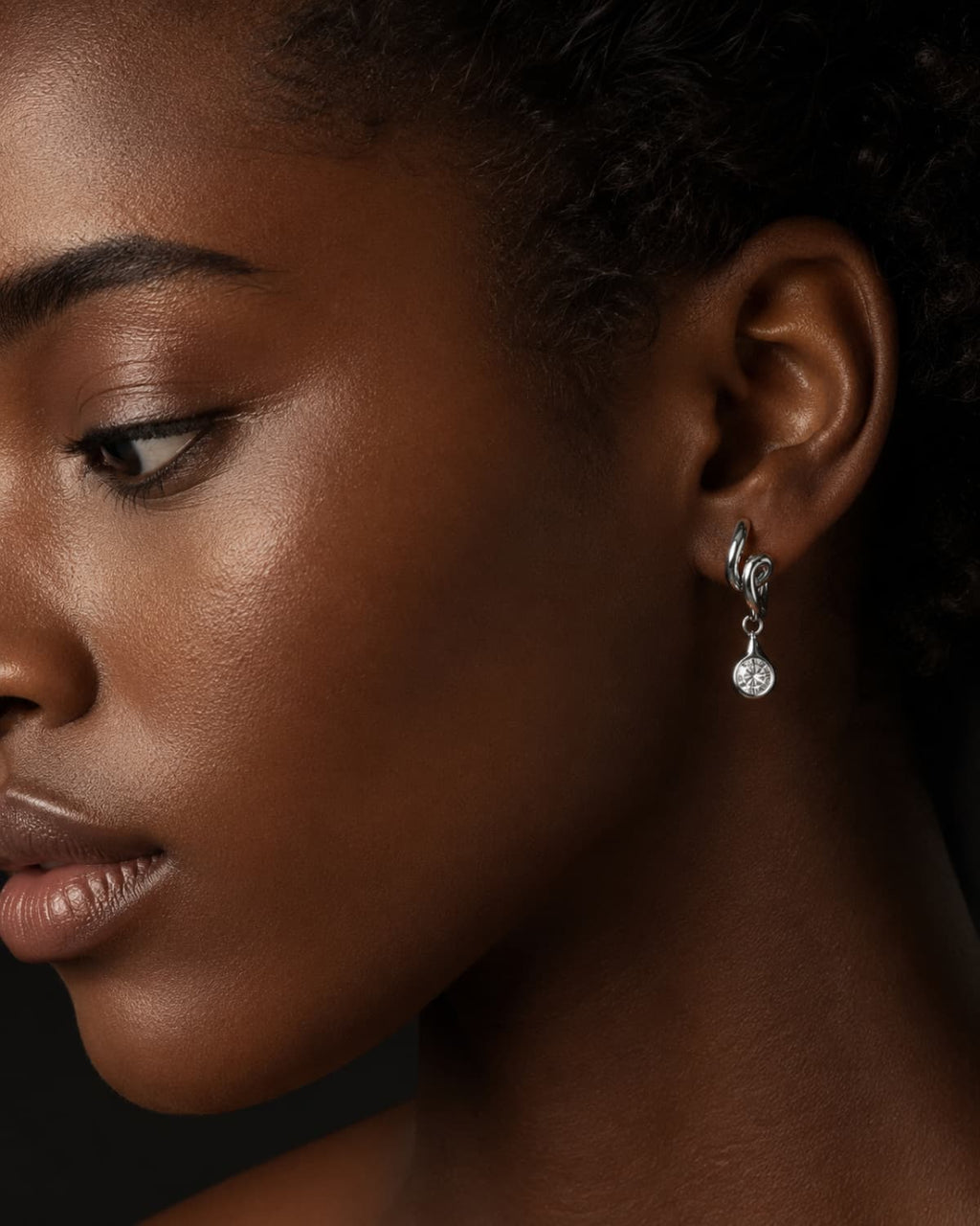 Aurelia Knot Drop Huggie Earrings