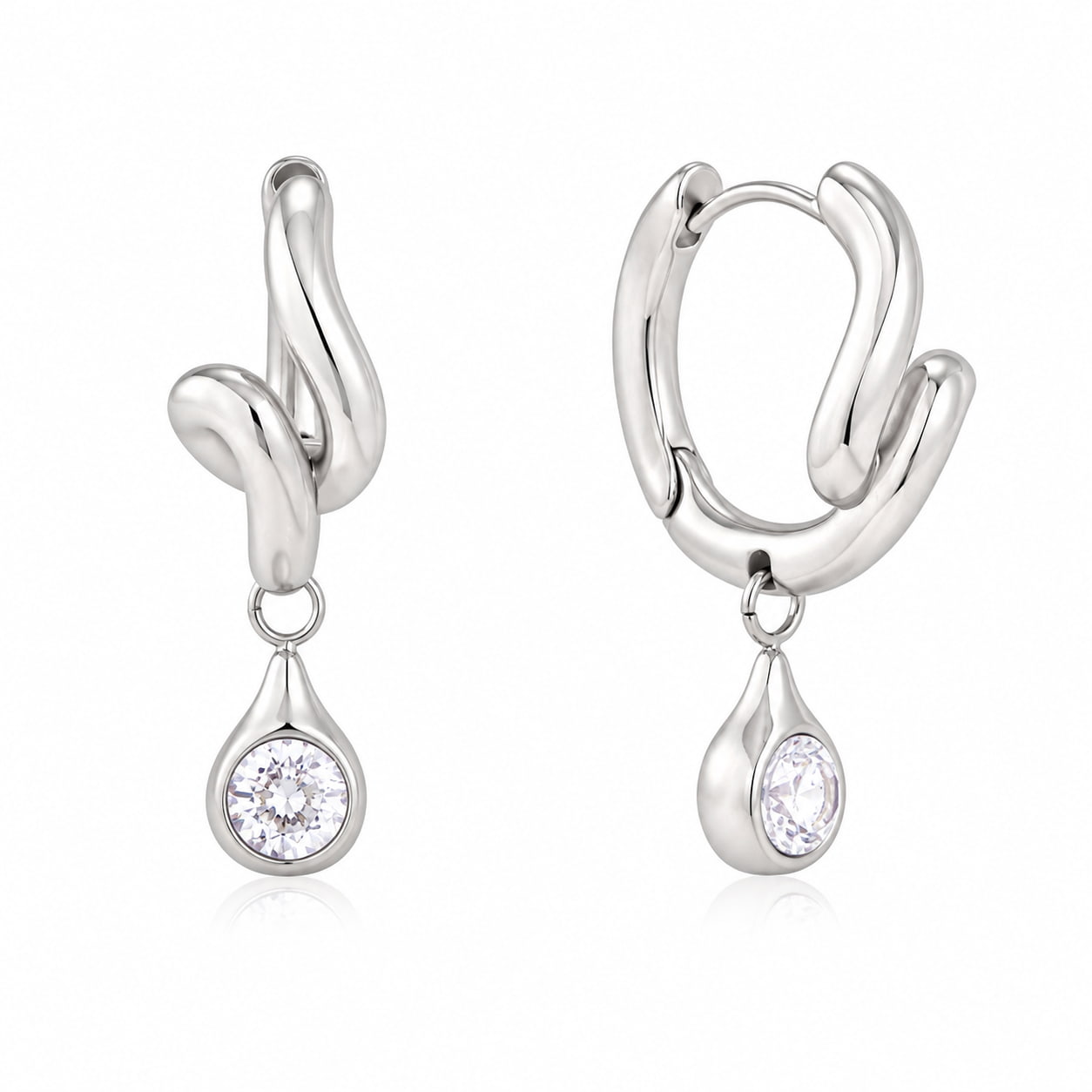 Aurelia Knot Drop Huggie Earrings
