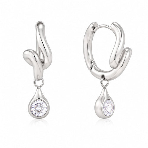 Aurelia Knot Drop Huggie Earrings