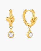Aurelia Knot Drop Huggie Ohrringe