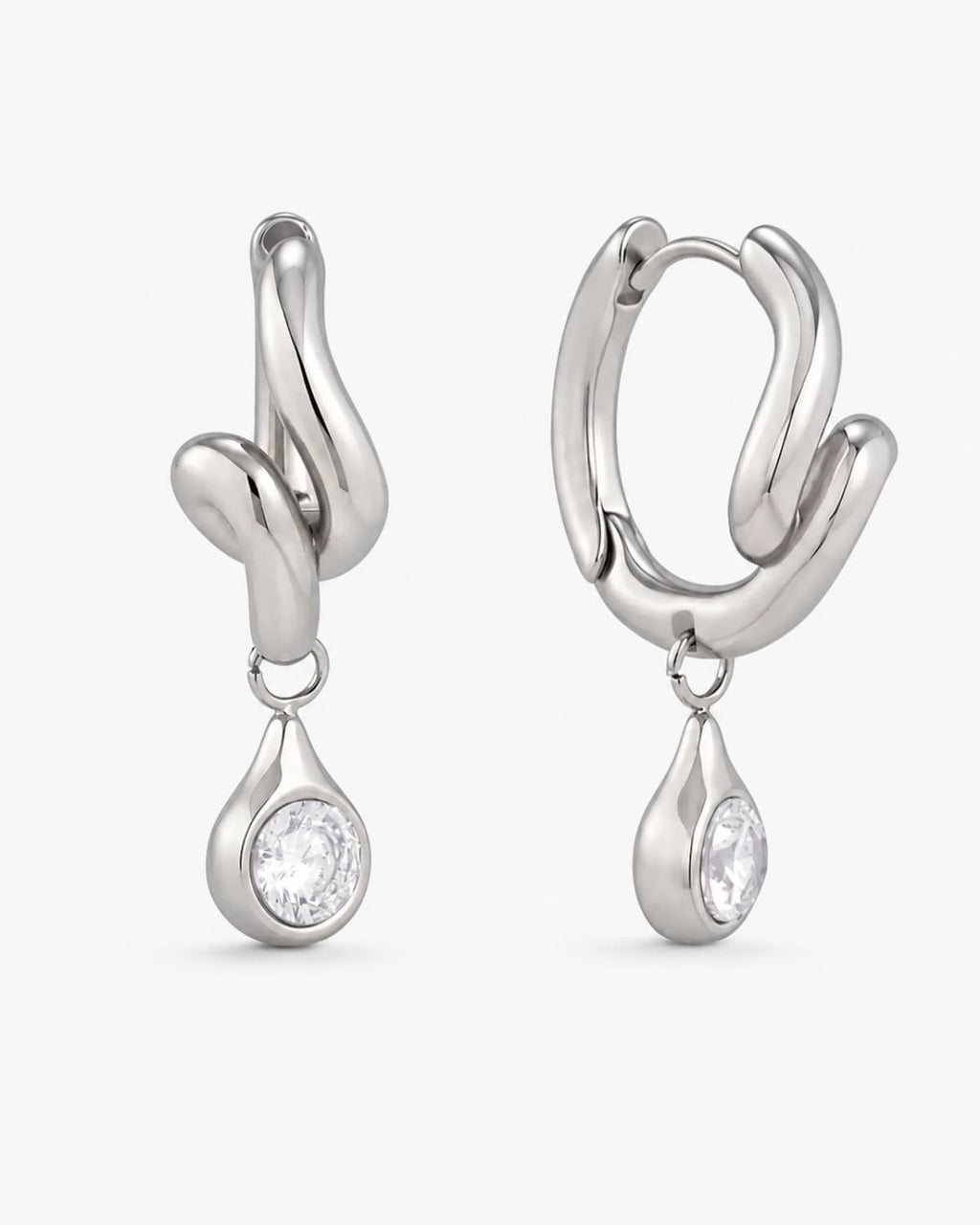 Aurelia Knot Drop Huggie Earrings
