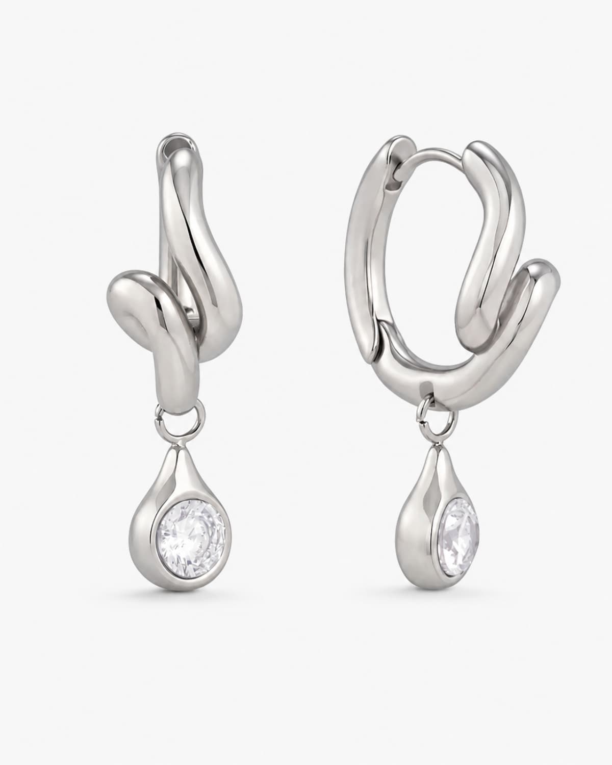 Aurelia Knot Drop Huggie Earrings