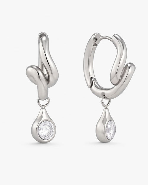 Aurelia Knot Drop Huggie Earrings