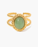 Ring aus grünem Lorbeerstein
