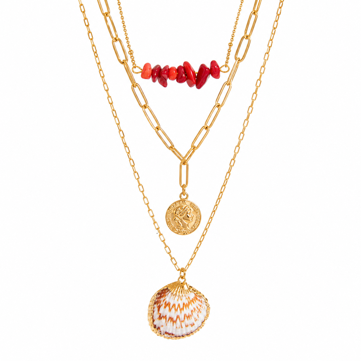 Coral Cove Layered Shell Necklace