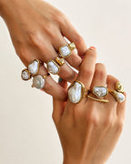 Luna Pearl Statement-Ring