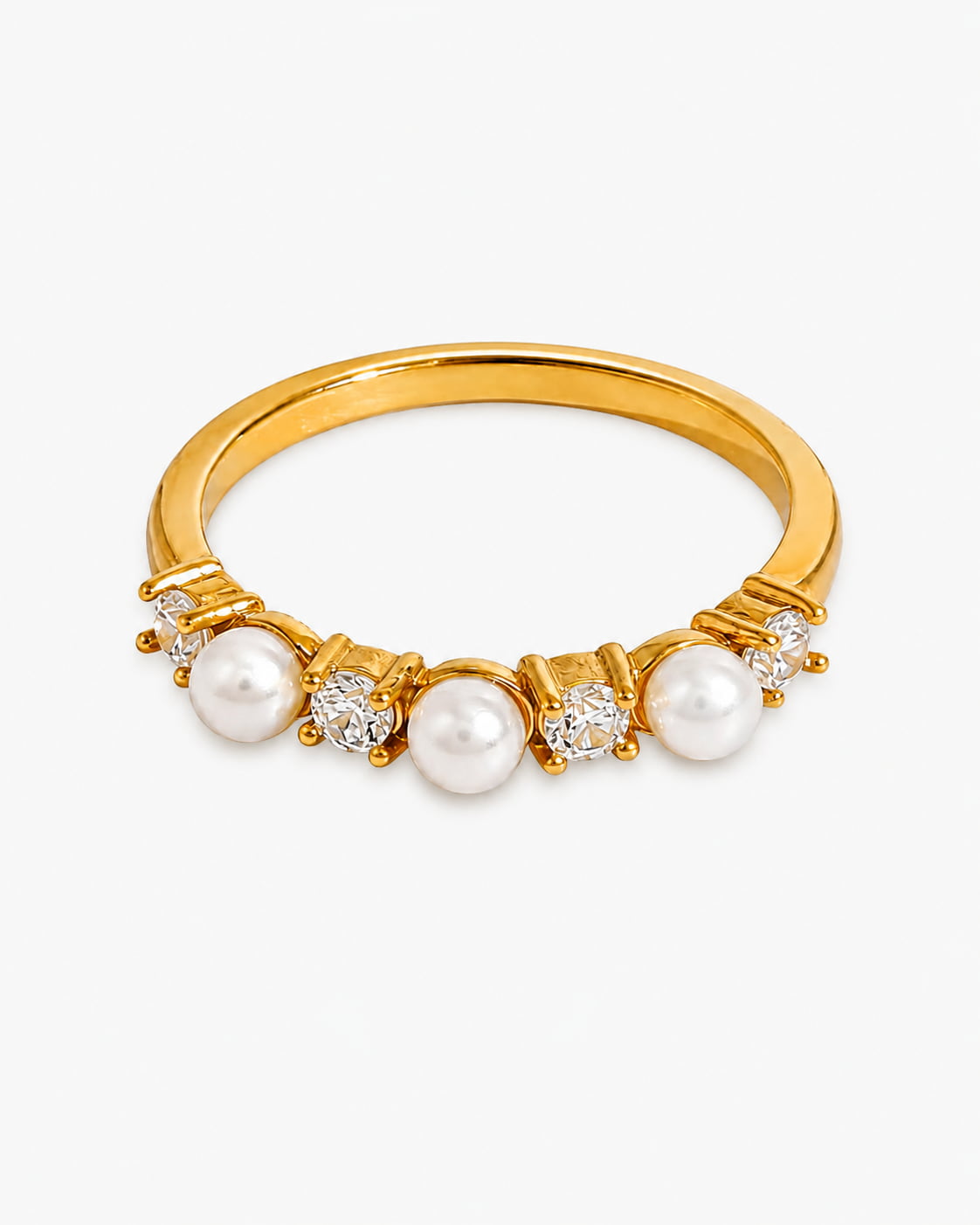 Lunar Pearl Line Ring