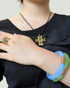 Armband-Set „Wiesenblau“ aus Kunstharz