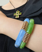 Armband-Set „Wiesenblau“ aus Kunstharz