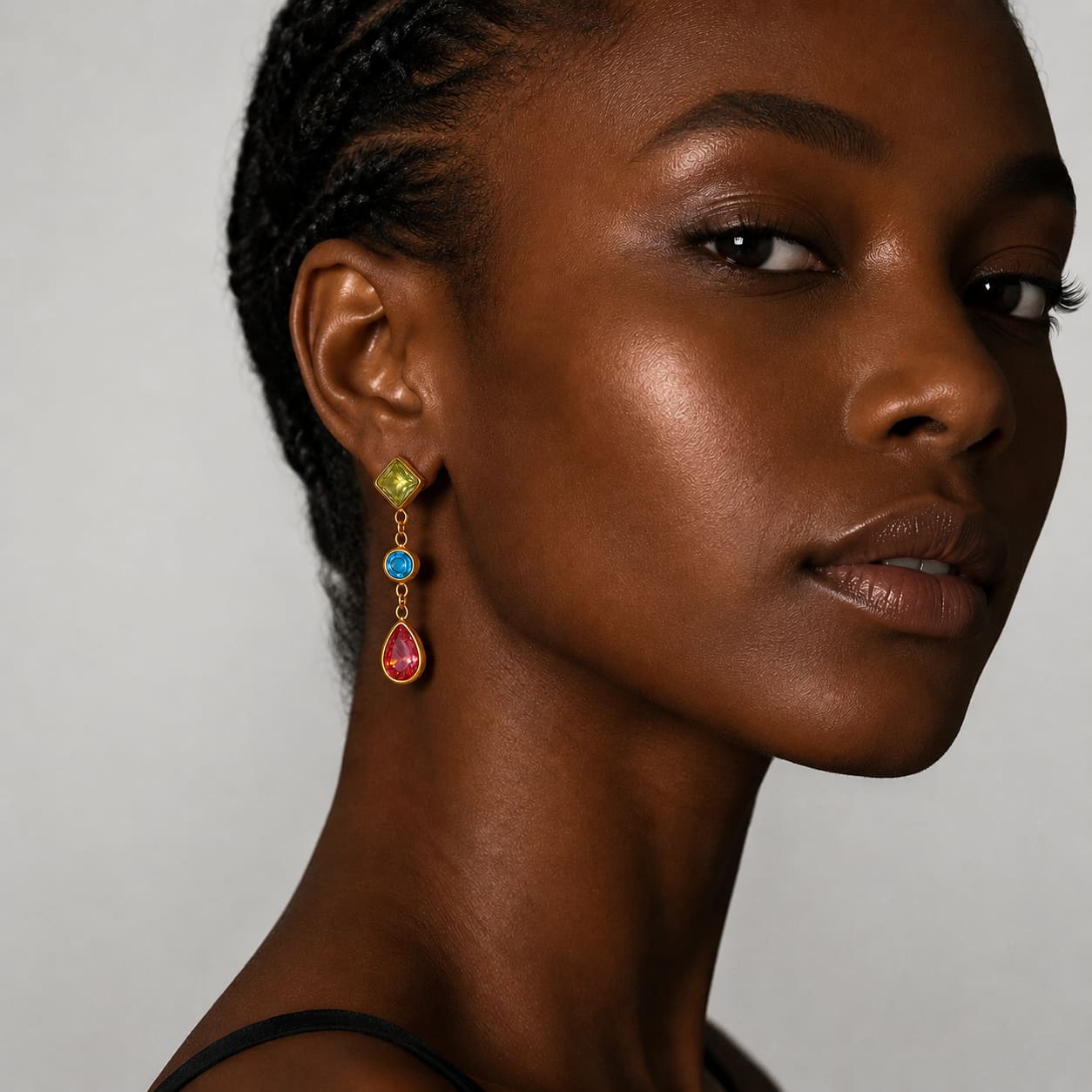 Mosaic Prism Drop Earrings