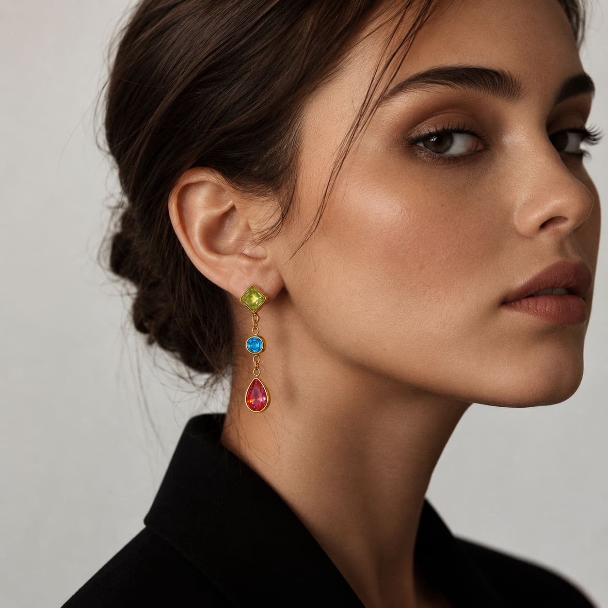 Mosaic Prism Drop Earrings
