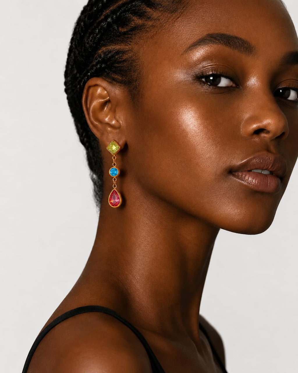 Mosaic Prism Drop Earrings