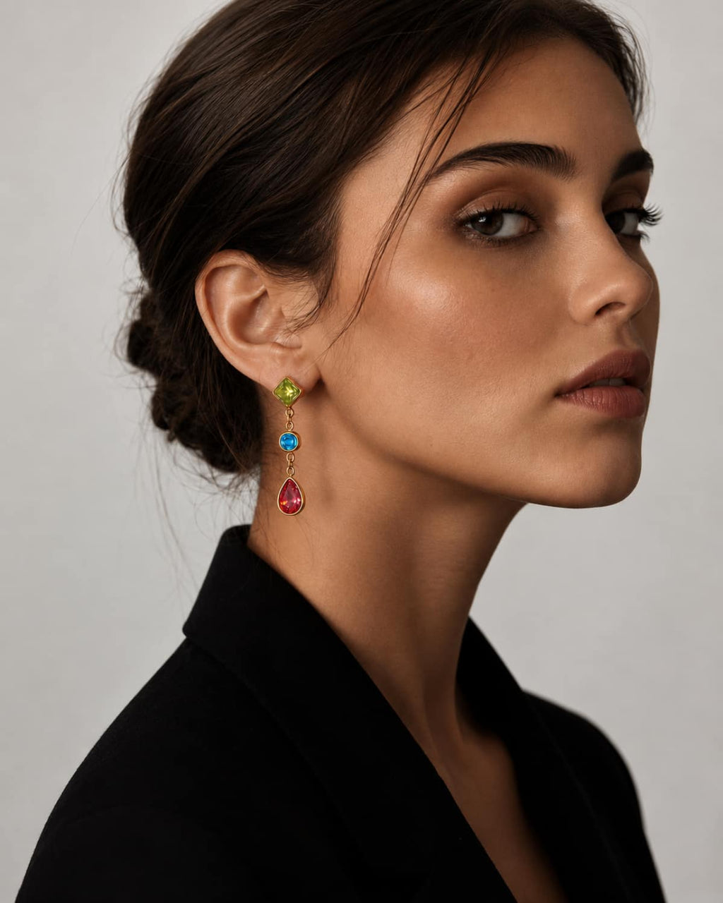 Mosaic Prism Drop Earrings