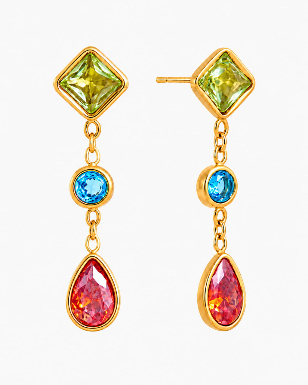 Mosaic Prism Drop Earrings