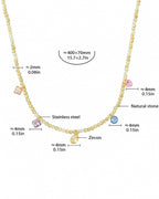 Natural Stone Crystal Charm Necklace