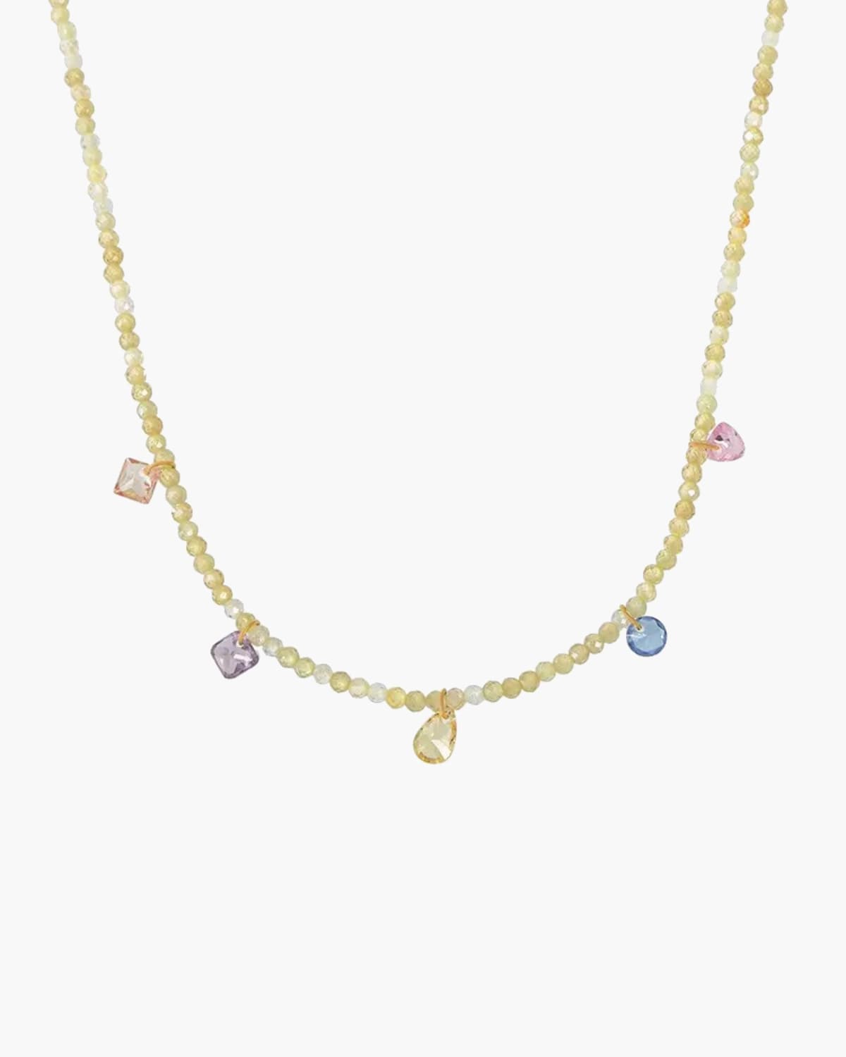 Natural Stone Crystal Charm Necklace