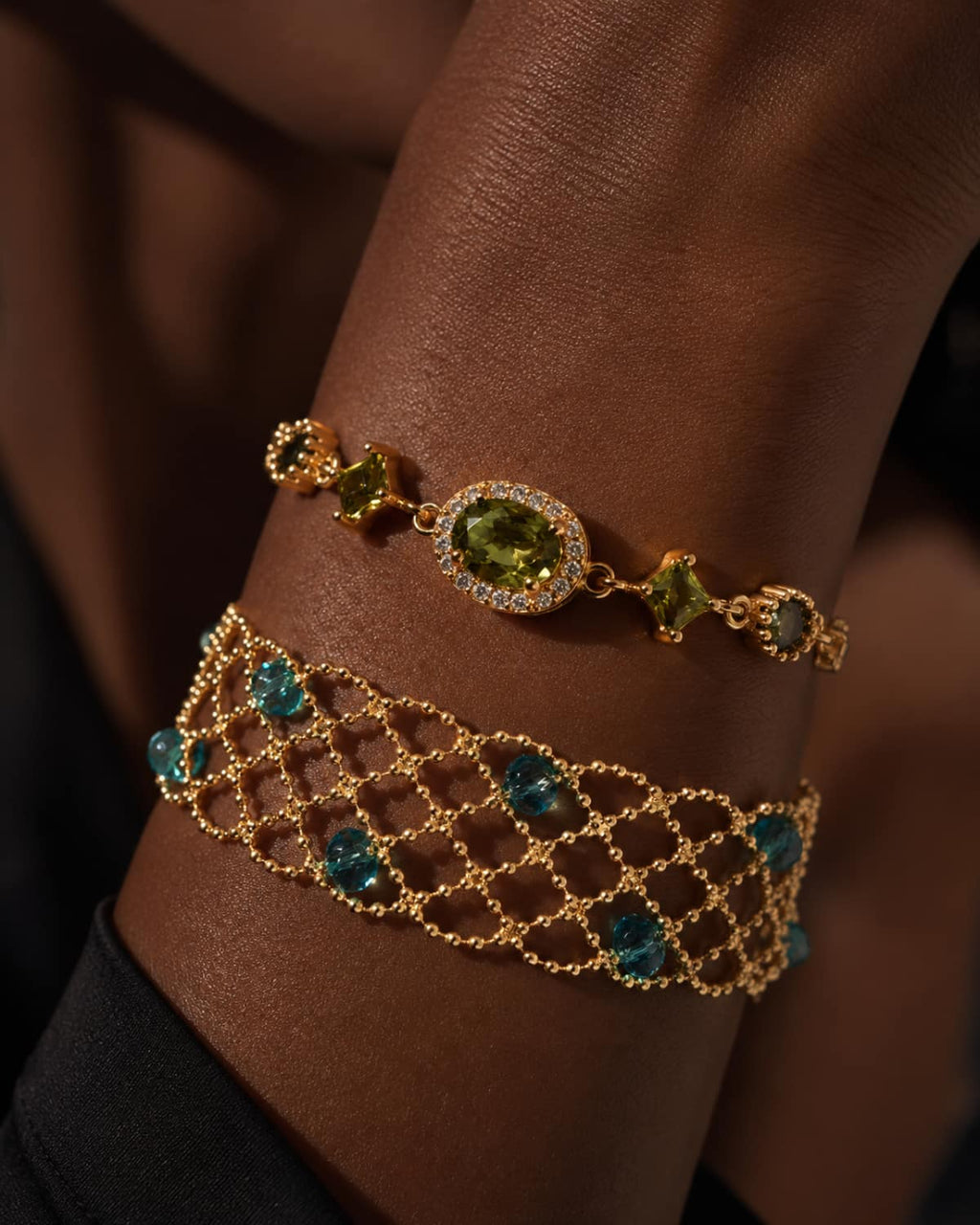 Olive Gleam Tennis Bracelet