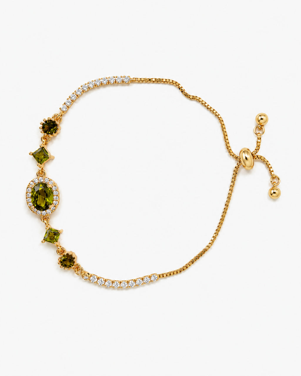 Olive Gleam Tennis Bracelet