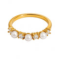 Lunar Pearl Line Ring