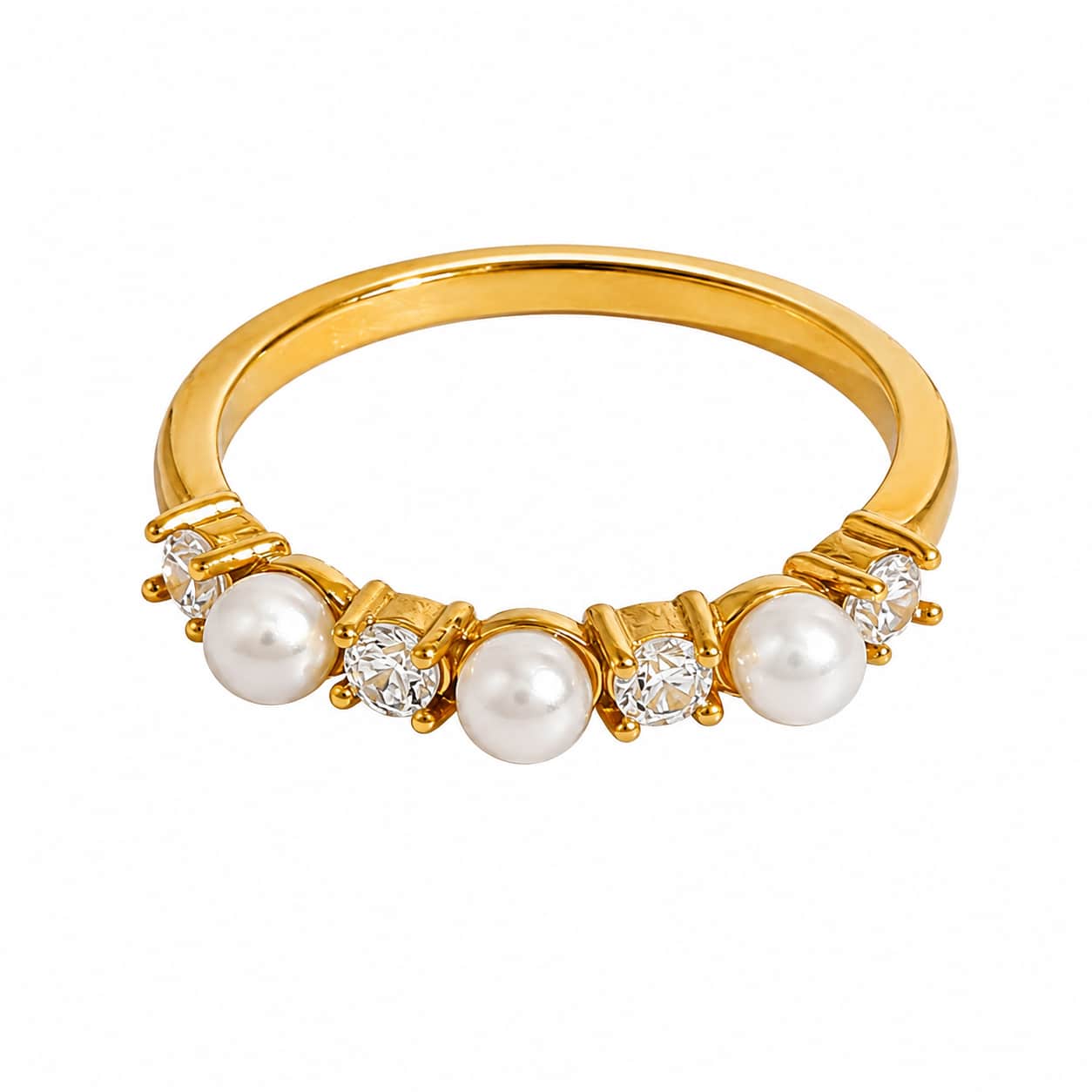 Lunar Pearl Line Ring