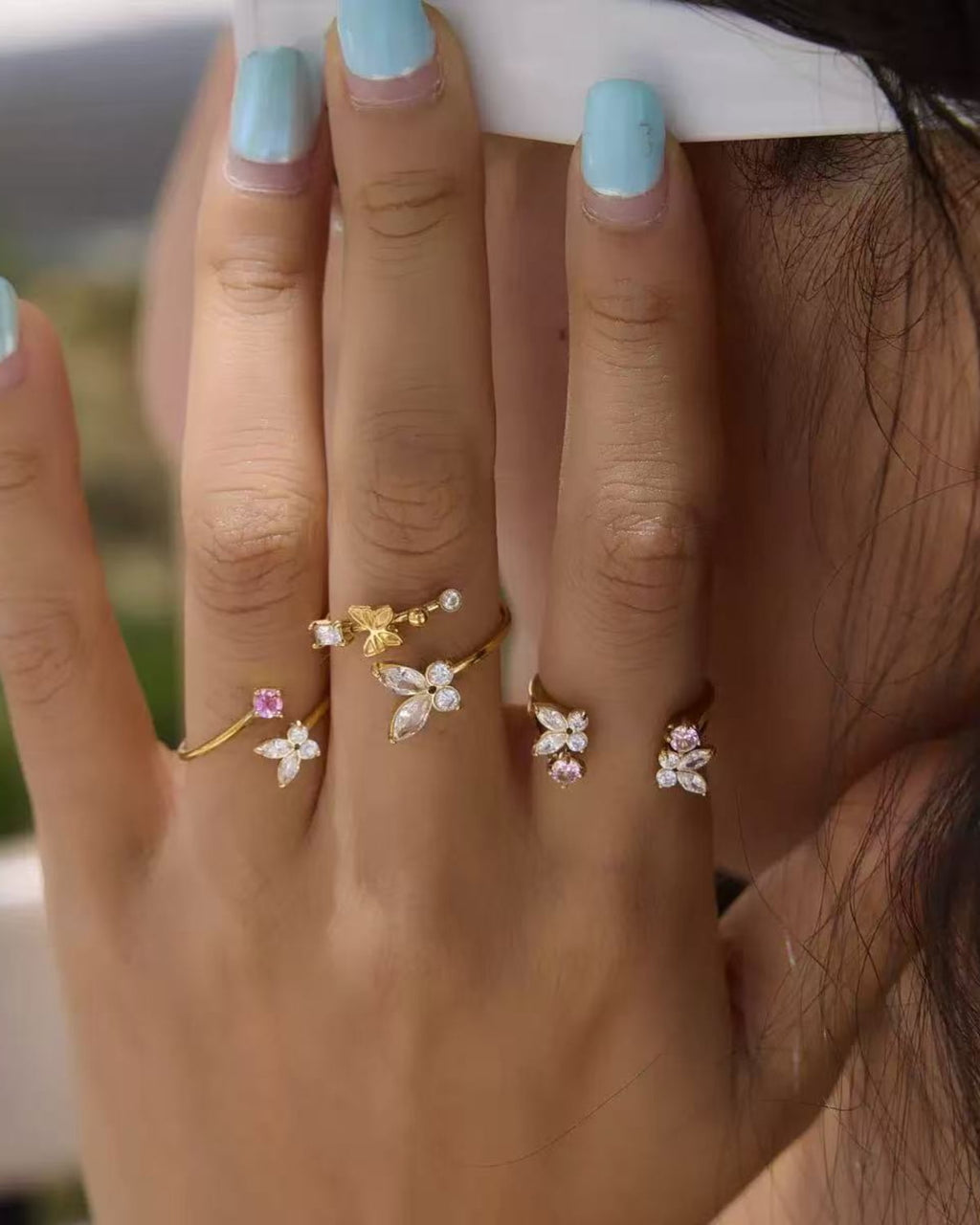 Petal Glow Crystal Ring