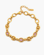 Hibiskus Rosa Kristall Gliederarmband