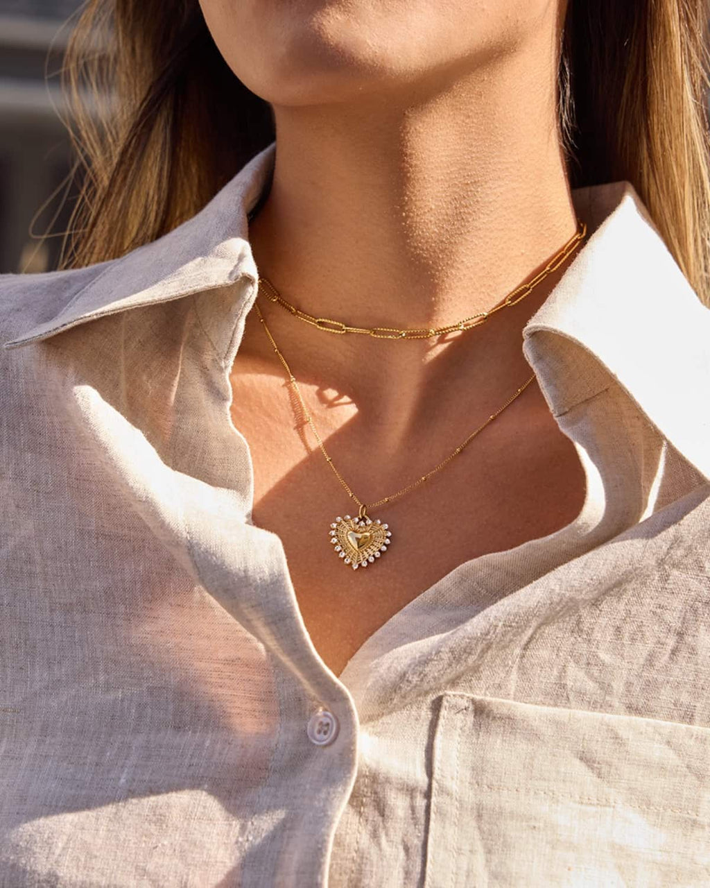 Sacred Heart Crystal Necklace