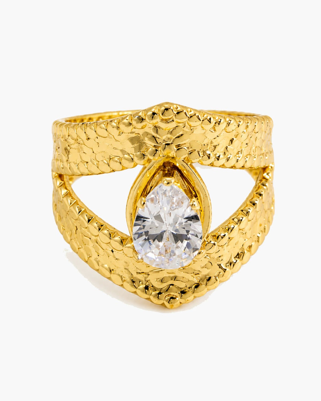 Serpent Tear Crystal Ring