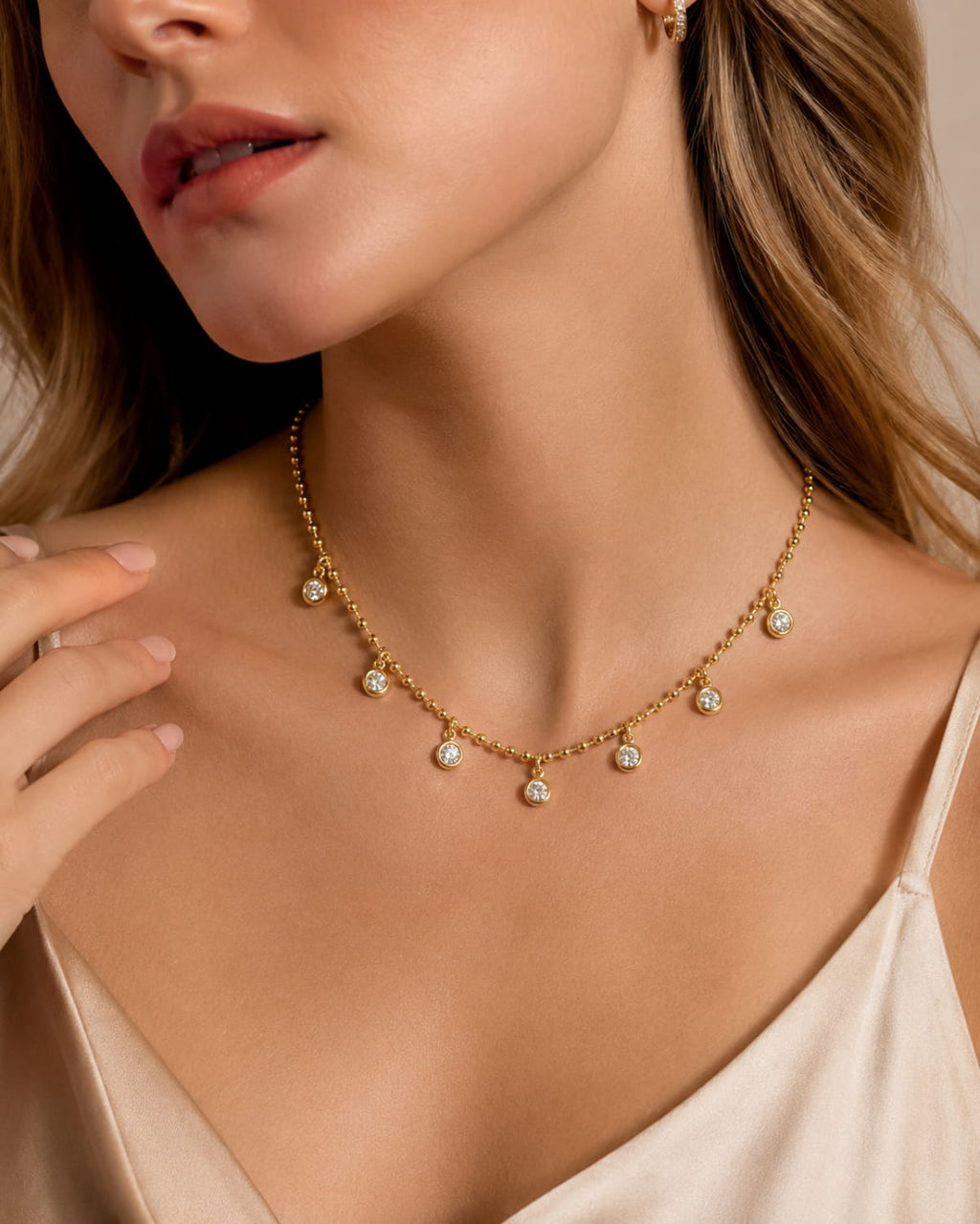 Solara Droplet CZ Necklace