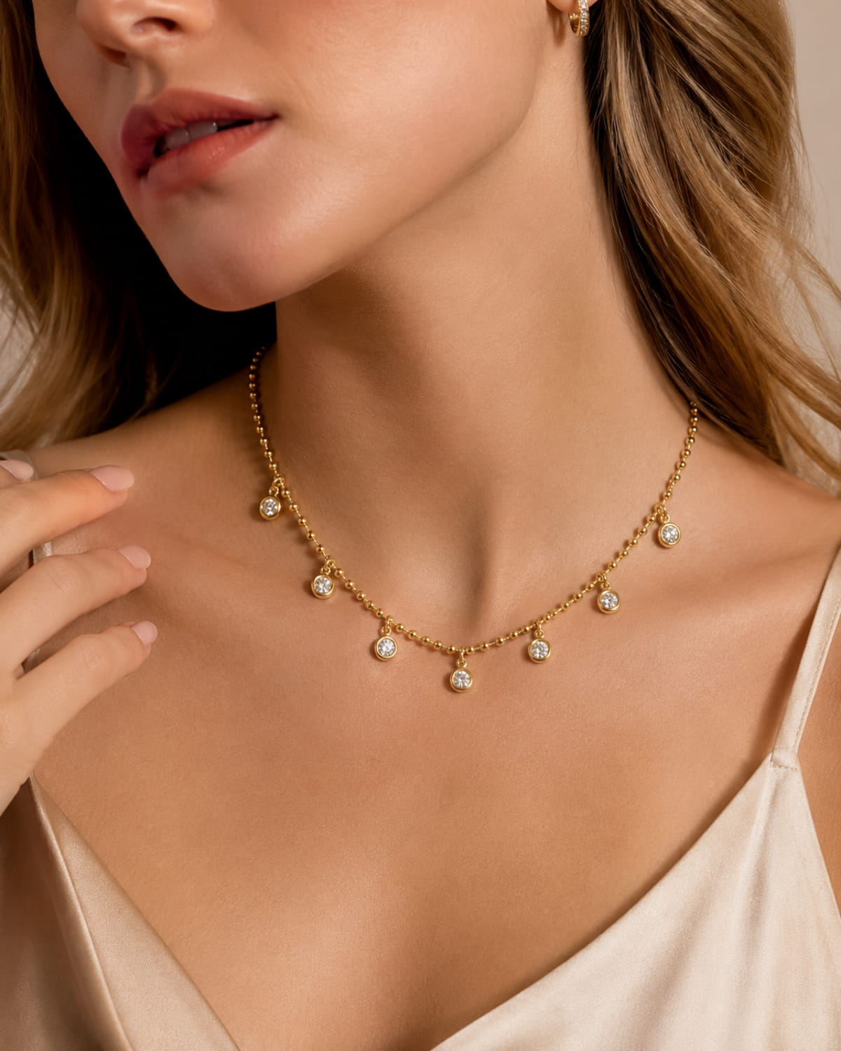 Solara Droplet CZ Necklace