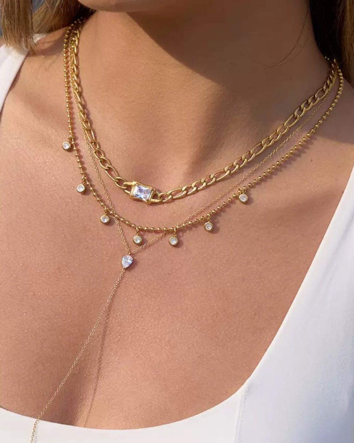 Solara Droplet CZ Necklace