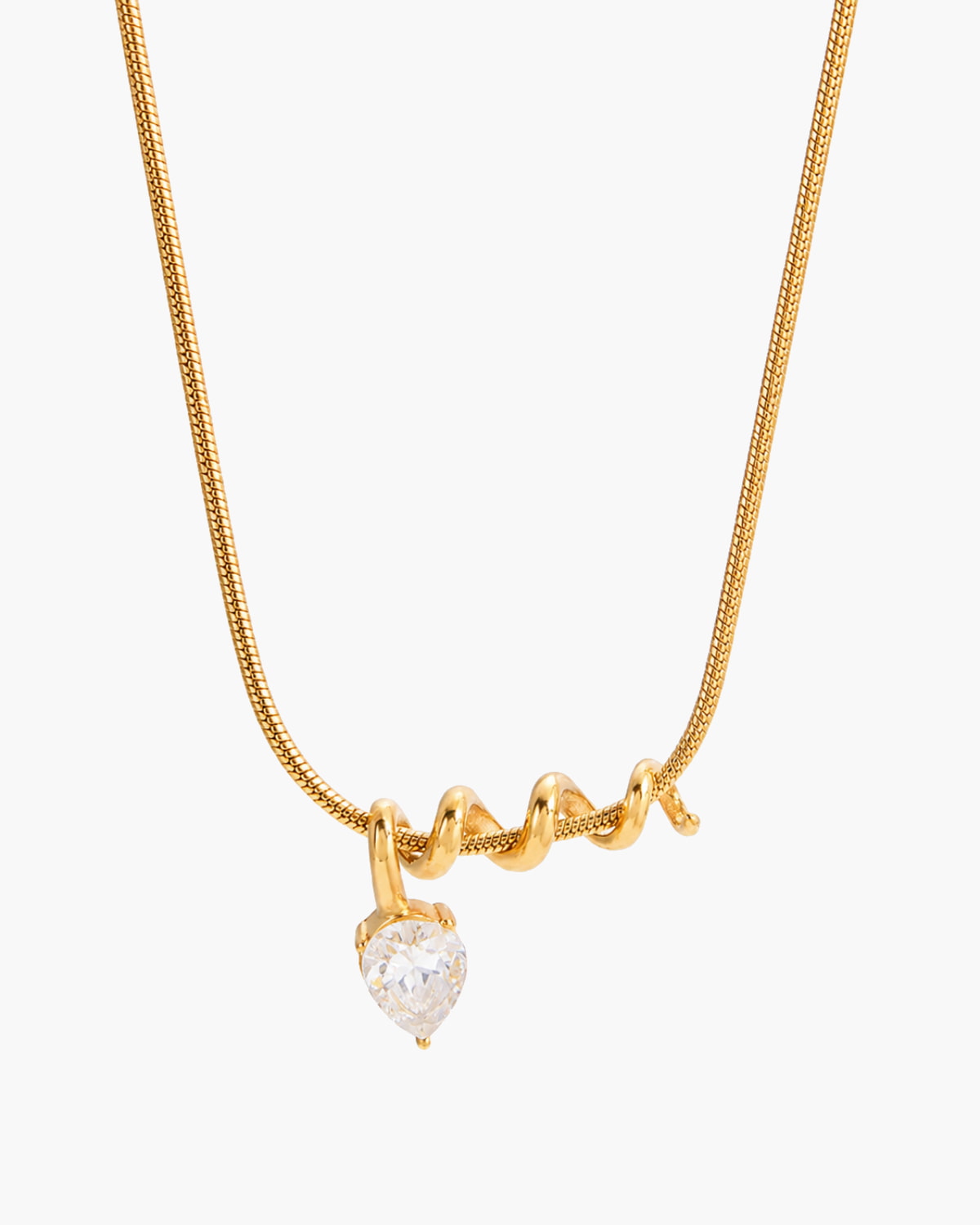 Spiral Crystal Drop Necklace