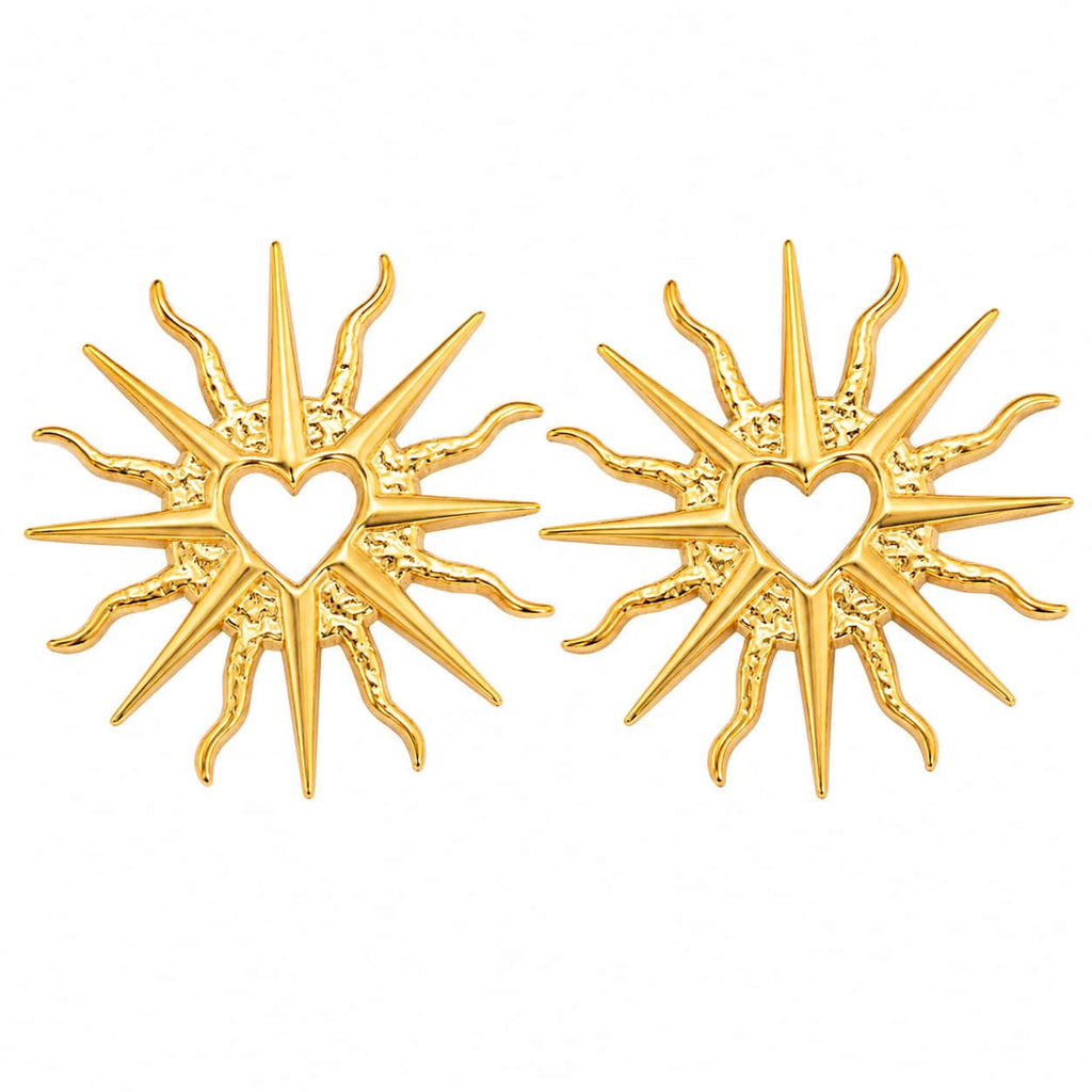 Helios Heart Sunburst Earrings