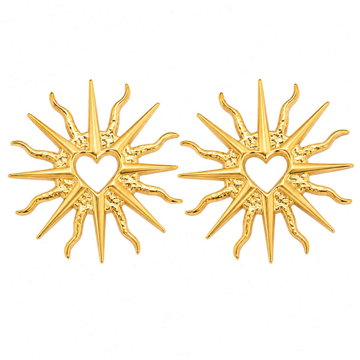 Helios Heart Sunburst Earrings