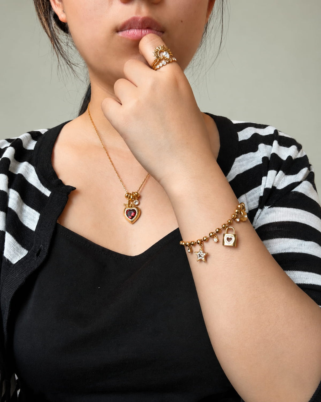 Sunlit Crystal Ring Set
