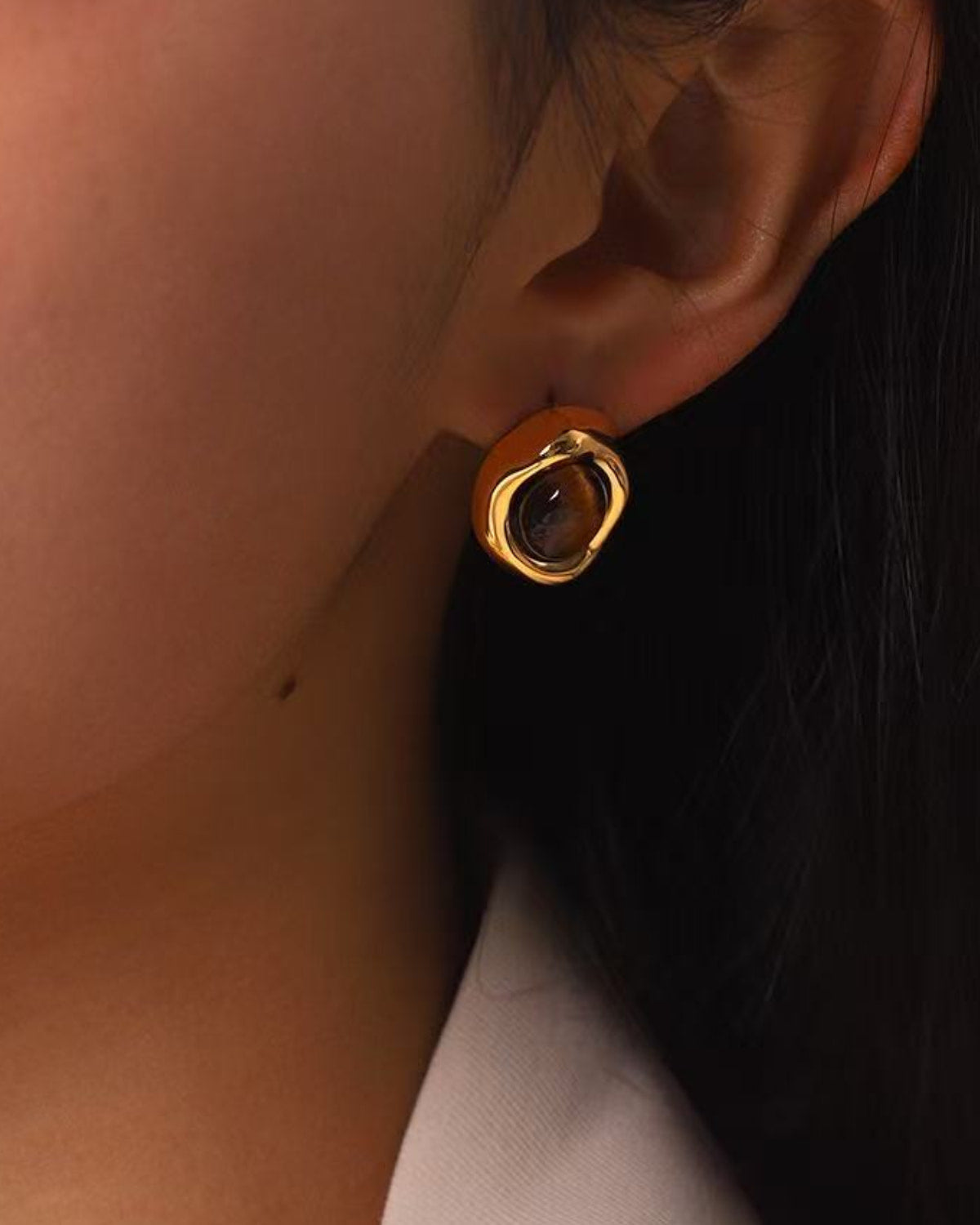 Tavira Tiger Eye Stud Earrings