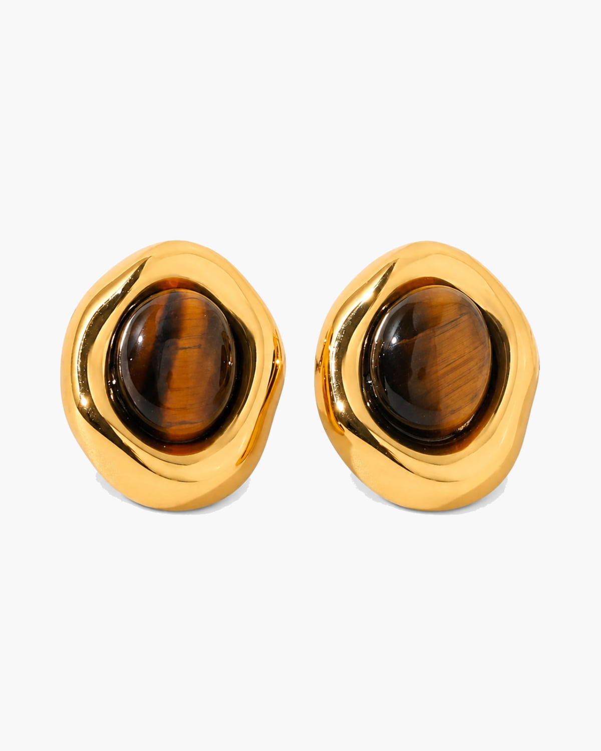 Tavira Tiger Eye Stud Earrings