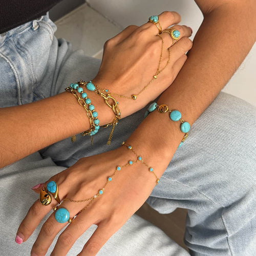 Azure Tide Layered Bracelet Set